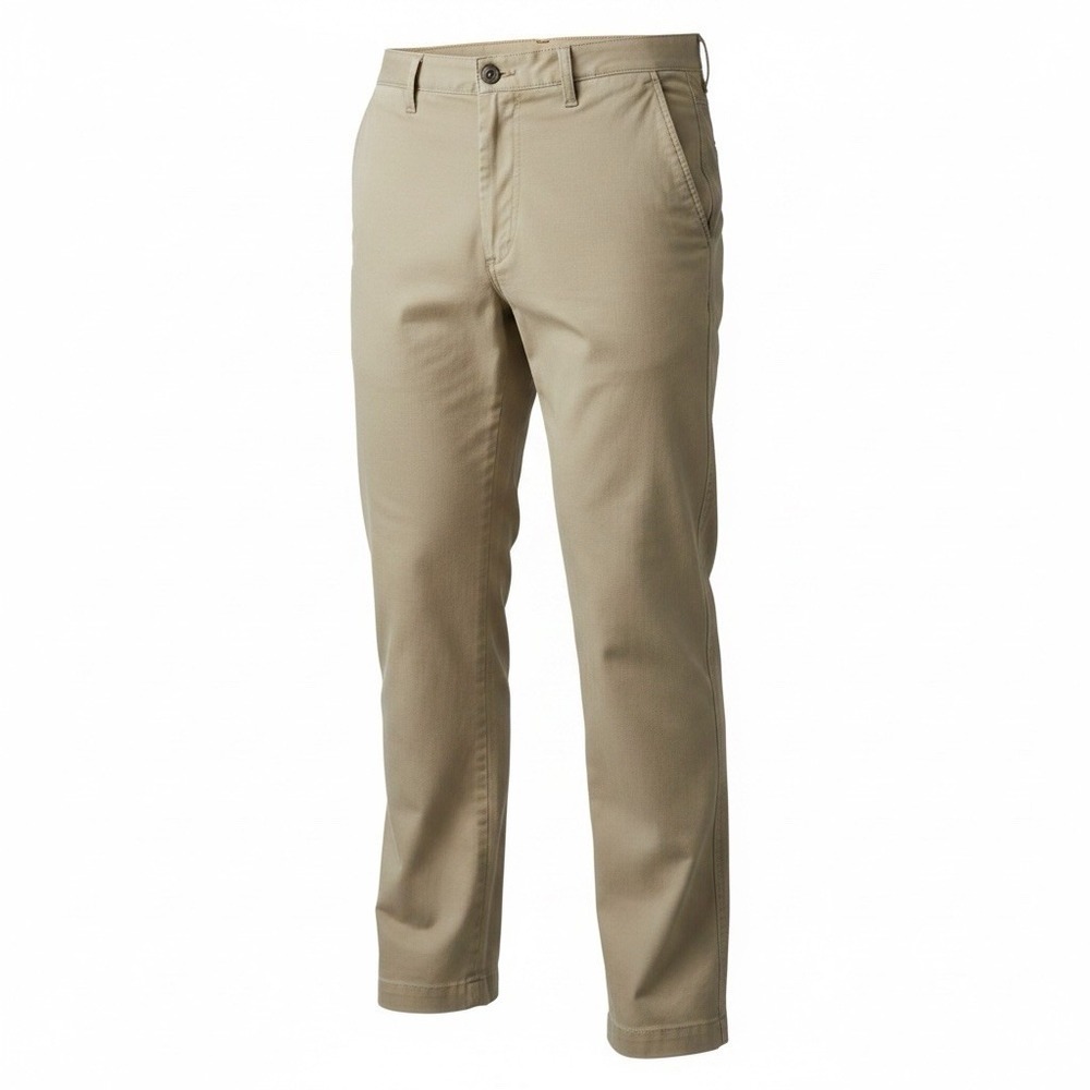 Calvin Klein Womens Flat Front Chino Pants Beige Relaxed Straight Leg Size 8